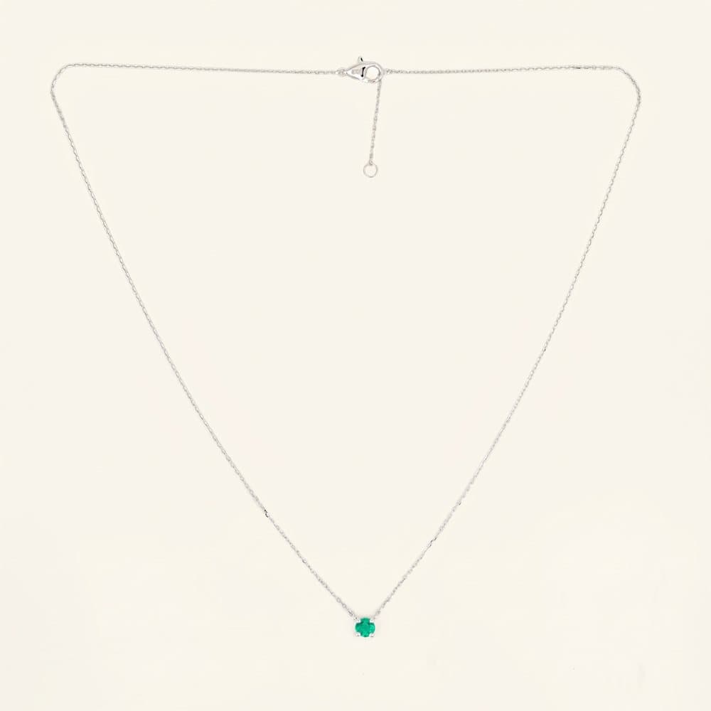 Emerald Solitaire Necklace