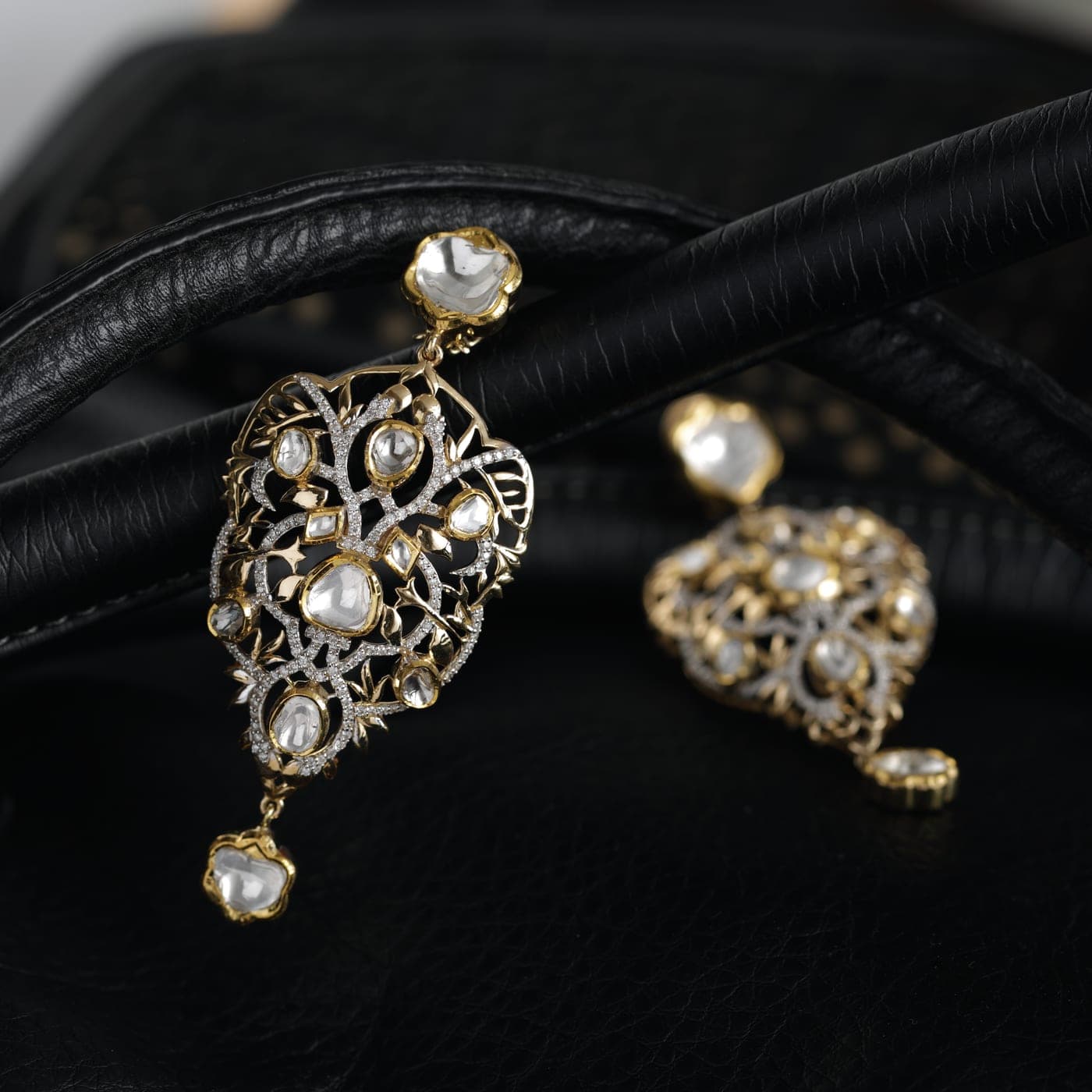 Majestic Openwork Polki Earrings